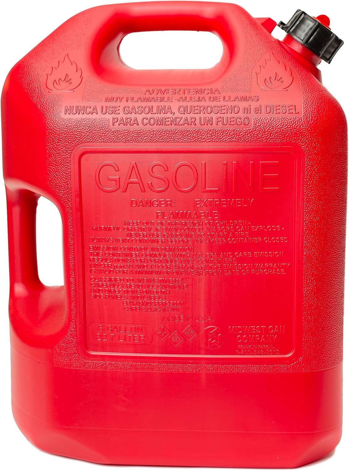 6 Gallon Gasoline Can with Auto Shut Off Spout Z395