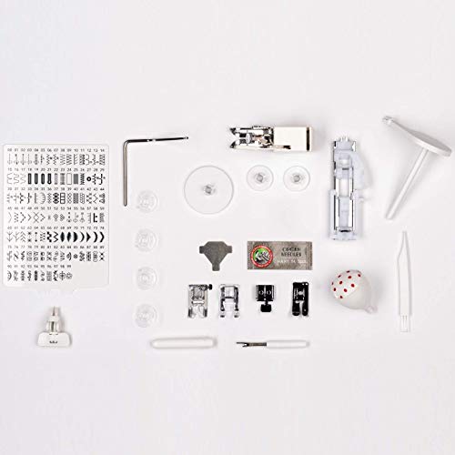 Computerized Sewing Machine with 100 Stitches, 7 Buttonholes, Hard Cover, Extension Table and 22 Accessories S3516