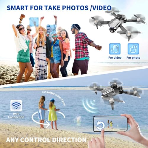 4k FPV Foldable Drone with Brushless Motor and Carrying Case X2201