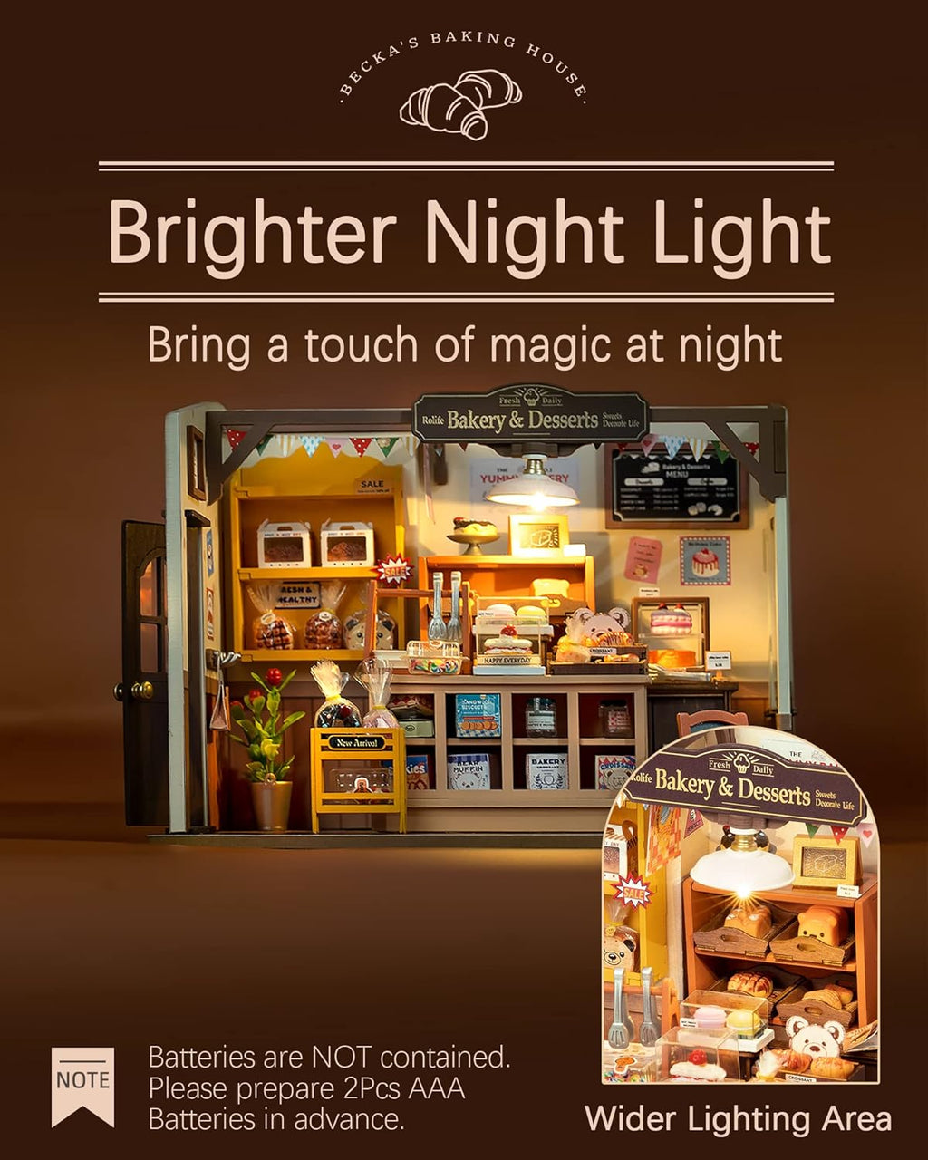 Miniature Dollhouse Kit with LED Lights K476347