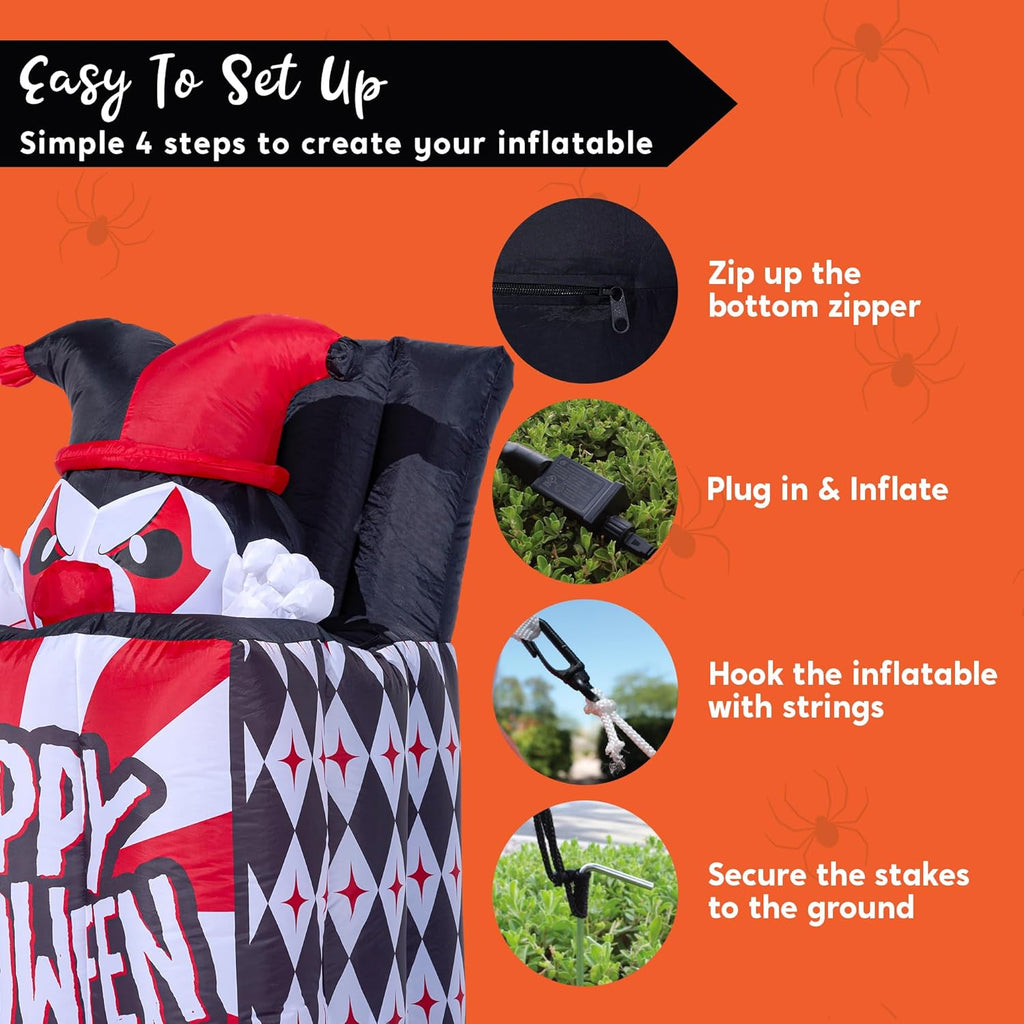 5 Ft Halloween Inflatable Decor with Built-in LEDs Y95120