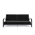 Black Metal Frame Futon Sofa with Coil Mattress L6351