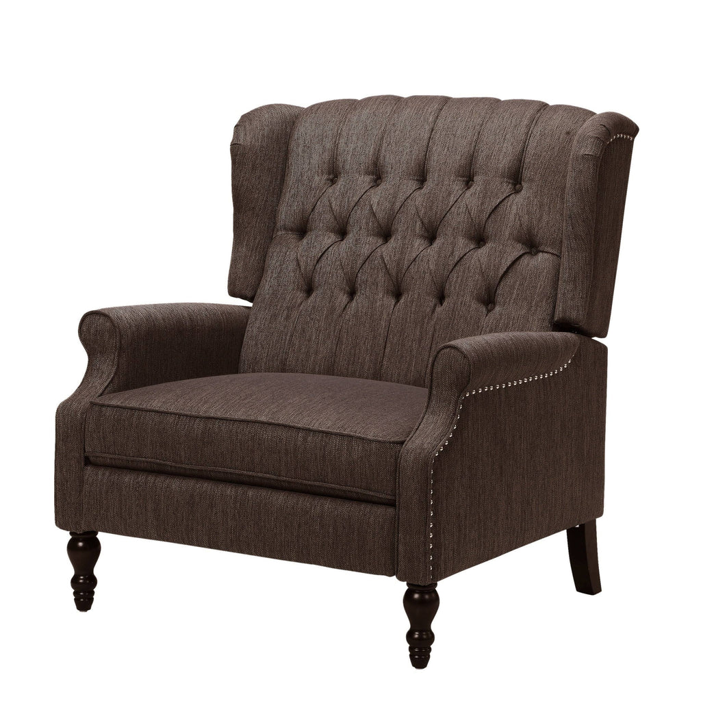 Oversized Tufted Fabric Push Back Recliner W8009