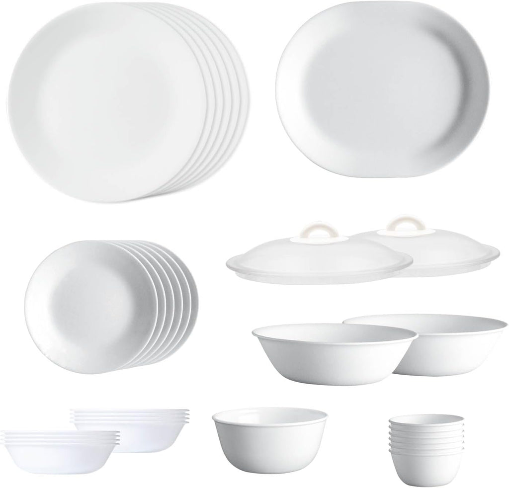 30 Pcs White Glass Dinner Set U490