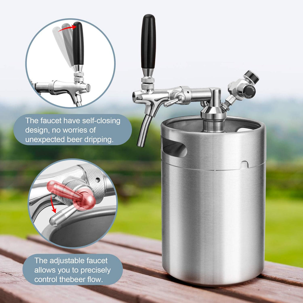 170oz Pressurized Stainless Steel Mini Keg Growler F13740