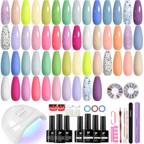 40 Colors Gel Nail Polish Kit with 48W UV LED Nail Lamp N7648