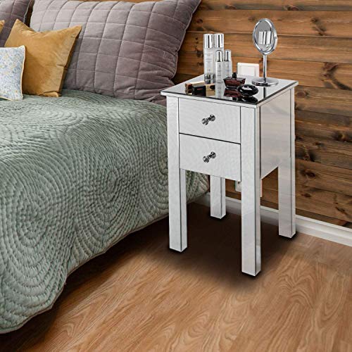 Mirrored Nightstand with 3 Drawers M952387