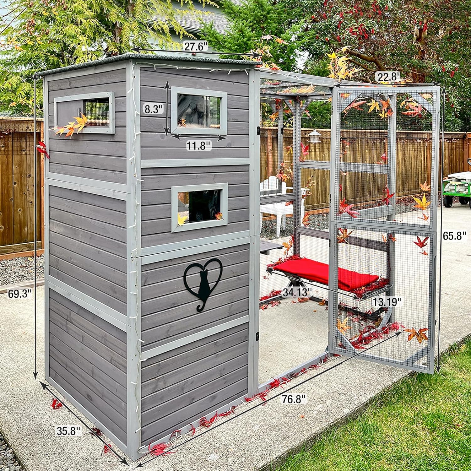 Large Cat House with 4 Levels, 77" L Y565