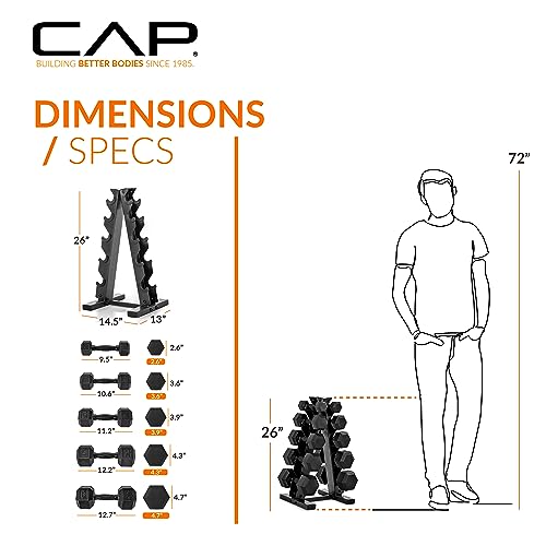 CAP Barbell Dumbbell Set with Rack Y64757