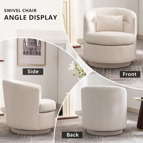 Grey Swivel Barrel Chair with Pillow G6965