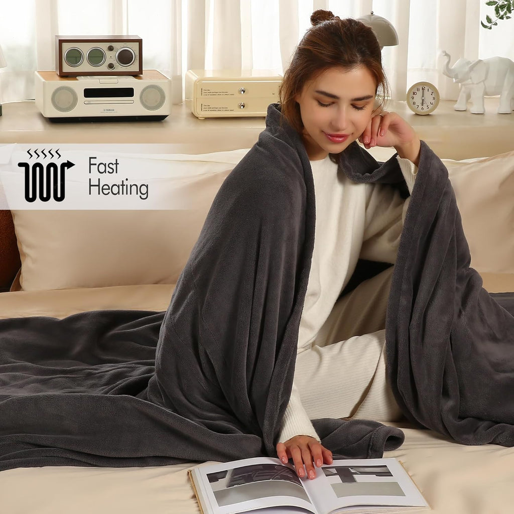 Full Size Electric Blanket 72"x84" Dark Gray K73609