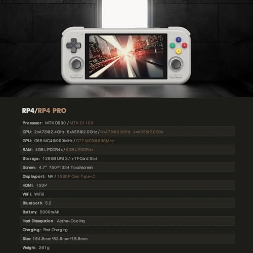 Retro Game Handheld Console 4.7 Inch Display 5000mAh Battery U581733