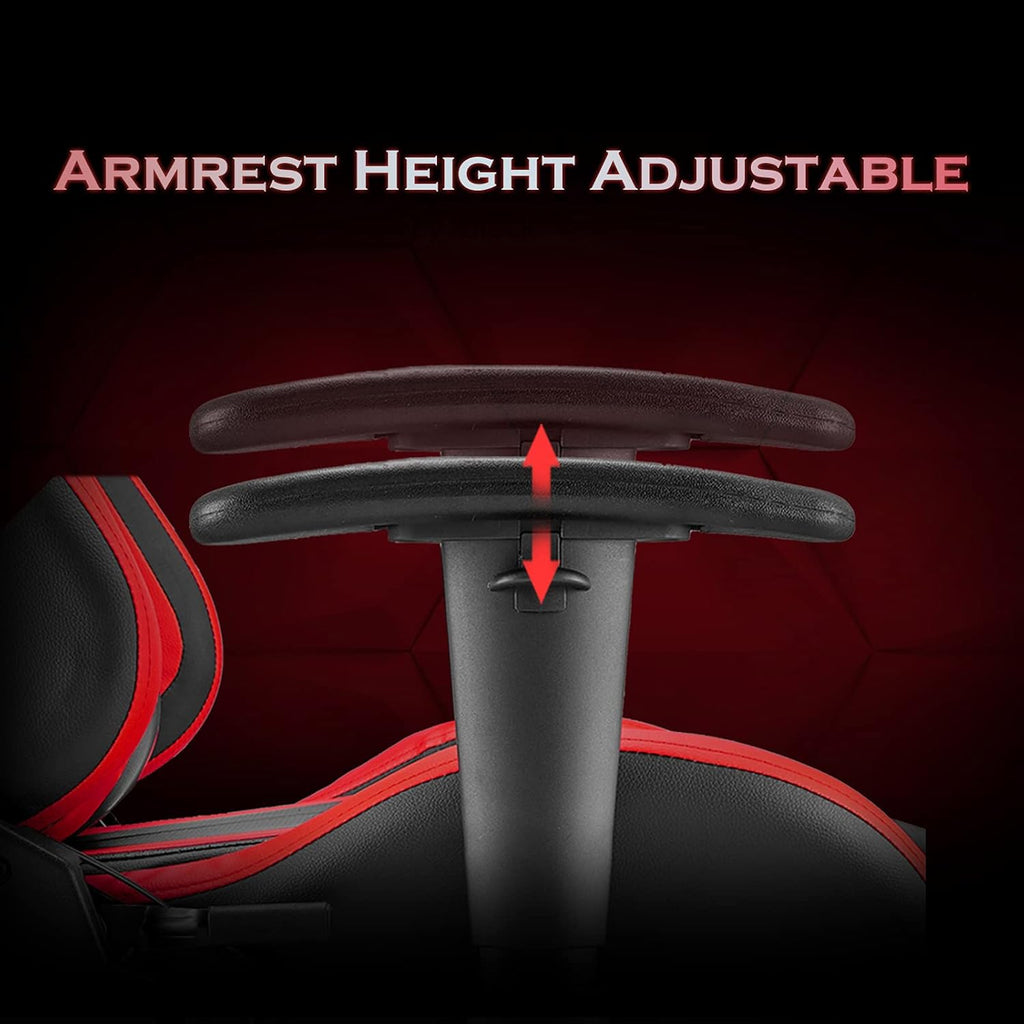Gaming Chair with Footrest, Ergonomic Office Chair, Black/Red O2494