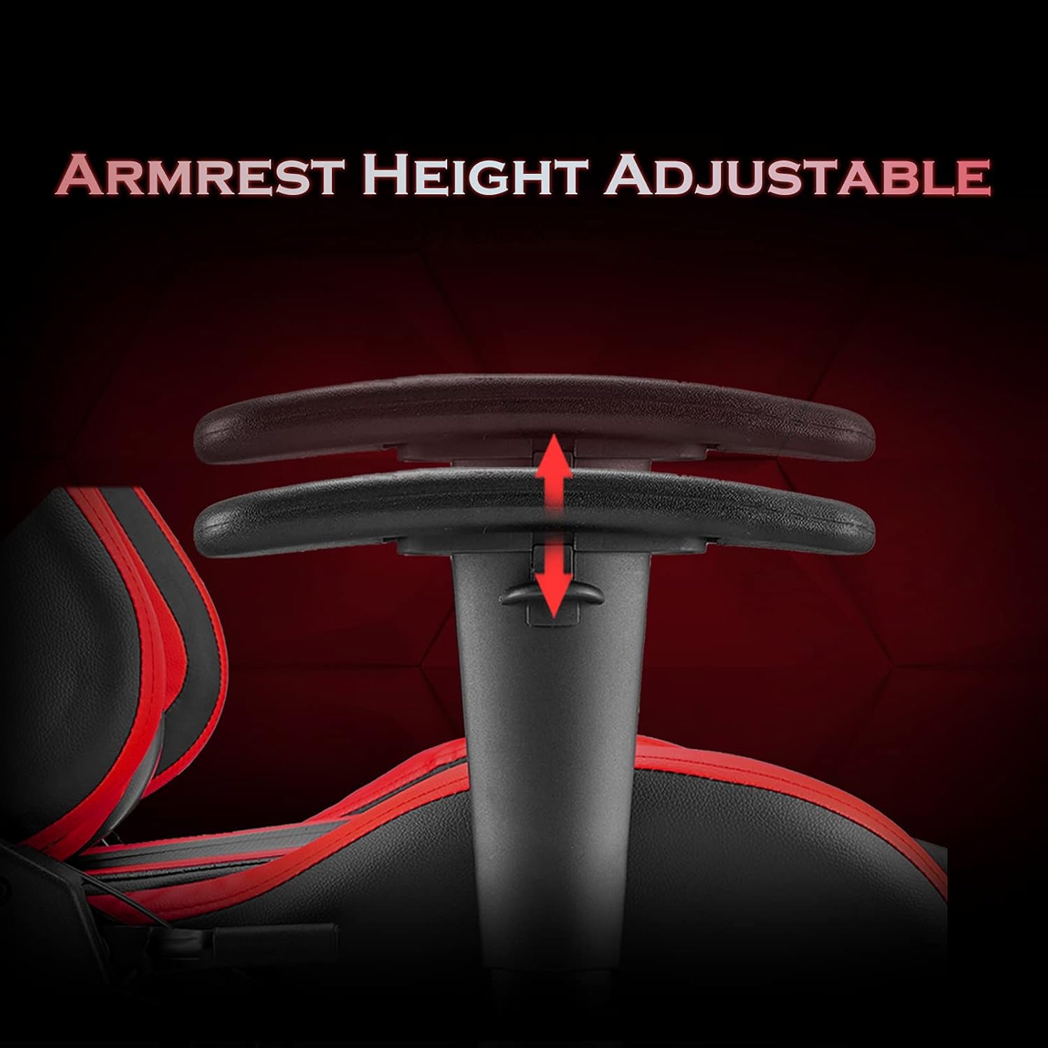 Gaming Chair with Footrest, Ergonomic Office Chair, Black/Red O2494