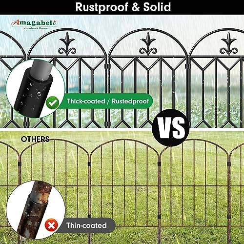 10 panels Decorative Garden Fences and Borders 24in(H)×10ft(L) No Dig Metal Fence Panel O674770