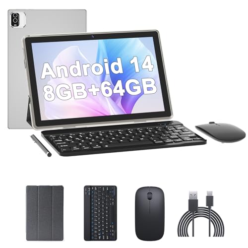 10.1 Inch Android Tablet with Keyboard Mouse Case Stylus 64GB ROM 8GB RAM L990124