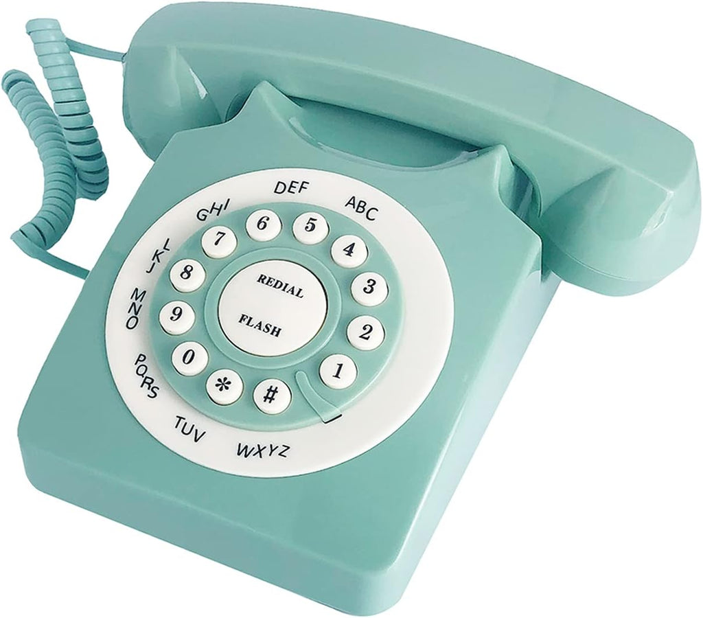 Green Classic Rotary Corded Desk Phone B8376