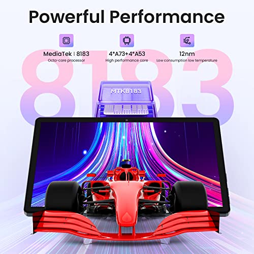 10.1 Inch Android 12 Tablet with Keyboard 128GB Storage F8096