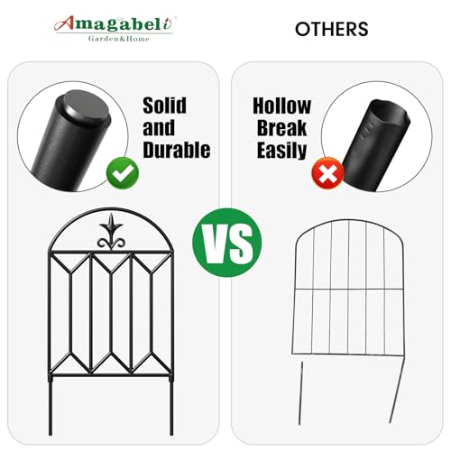 10 panels Decorative Garden Fences and Borders 24in(H)×10ft(L) No Dig Metal Fence Panel O674770