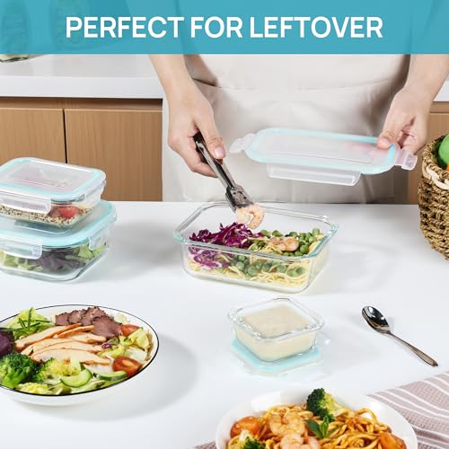 8 Pack Glass Meal Prep Container with Lids X337593