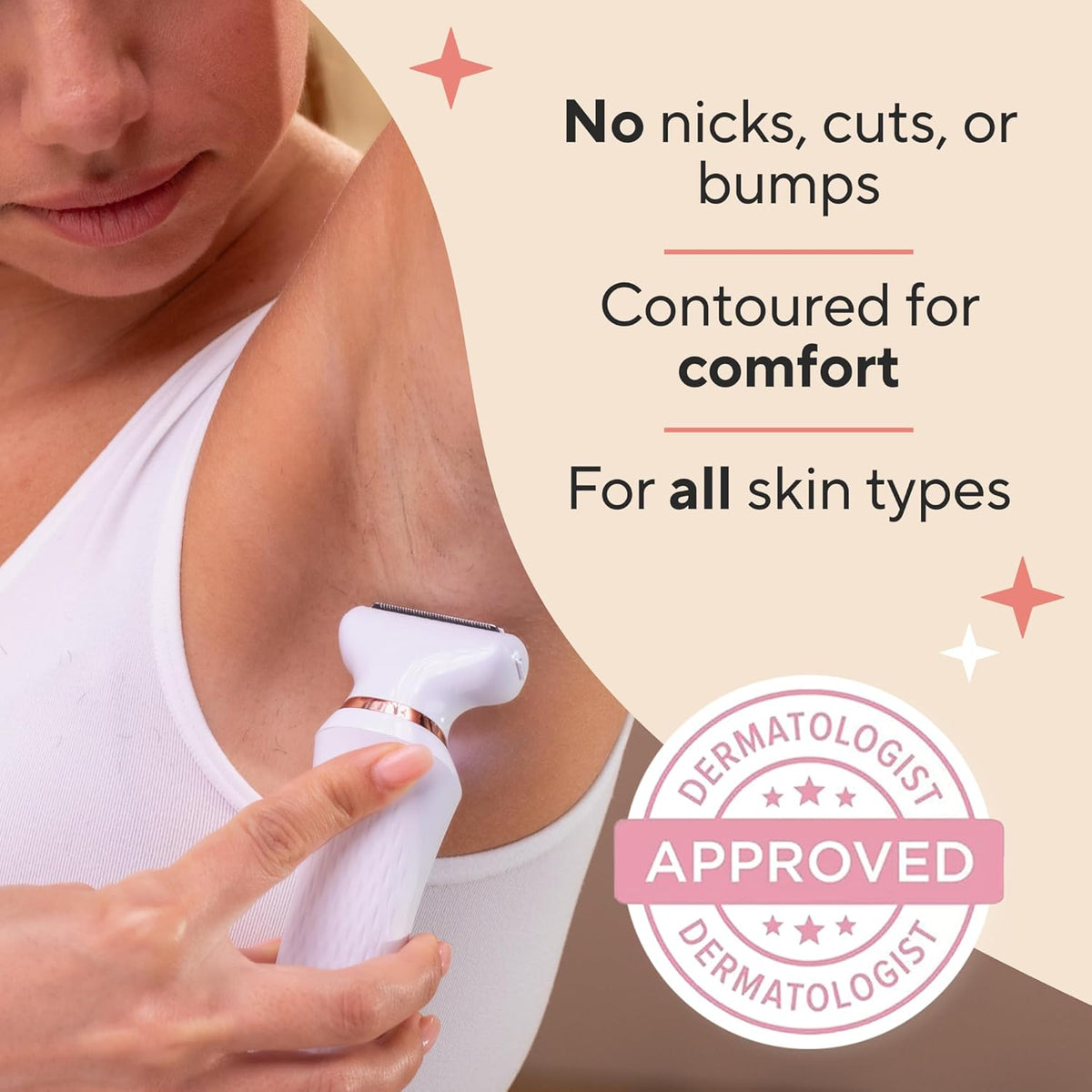 Finishing Touch Flawless Underarm Hair Removal Electric Razor Device, Cordless Groomer H98595