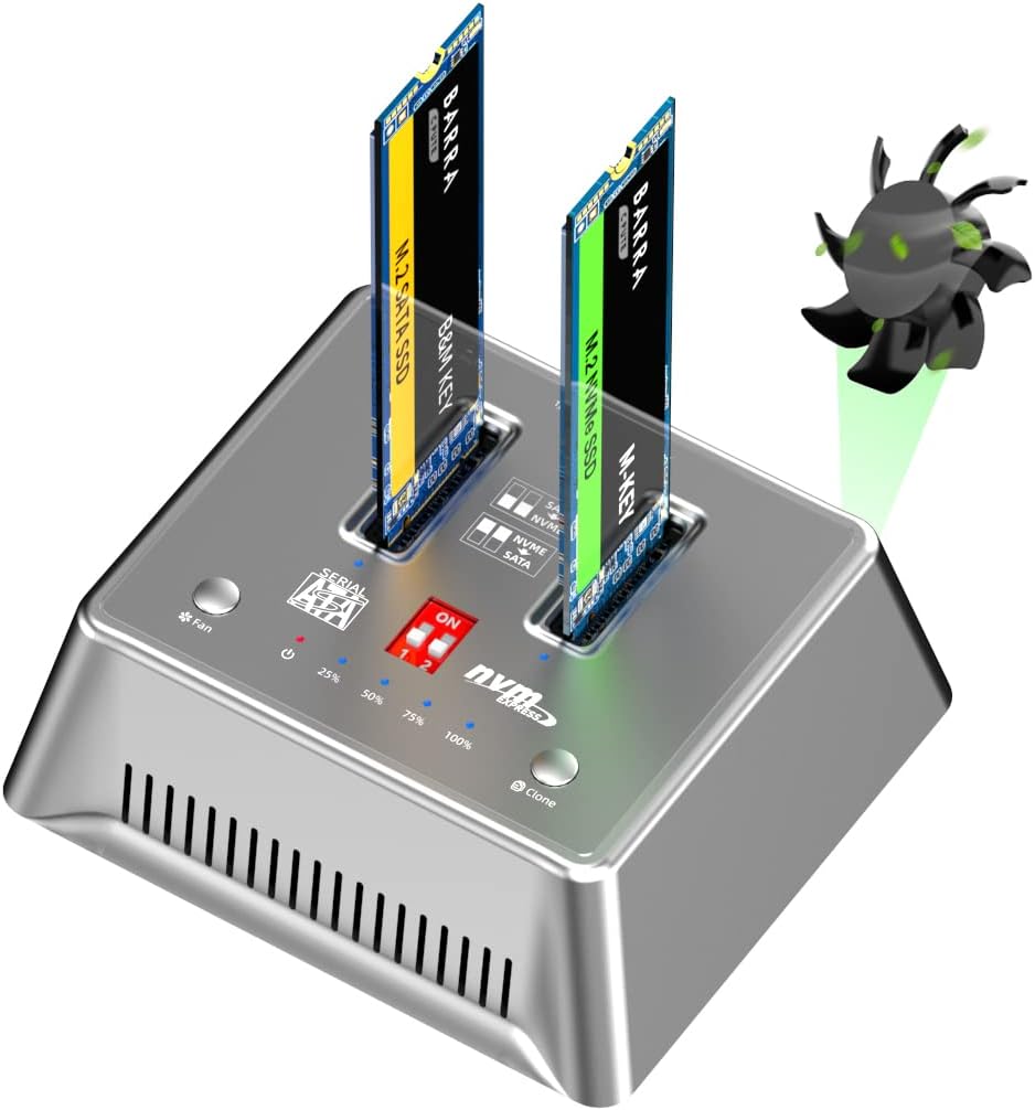 Dual-Bay NVME/SATA SSD Enclosure with Offline Clone I282