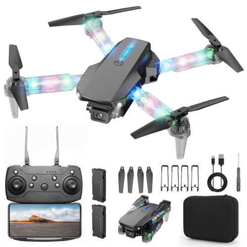 Mini Drone with Camera 1080P, Foldable, 2 Batteries, Black D35519