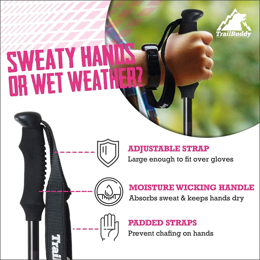 Pack of 2 Lightweight Adjustable Aluminum Hiking Poles Y7904