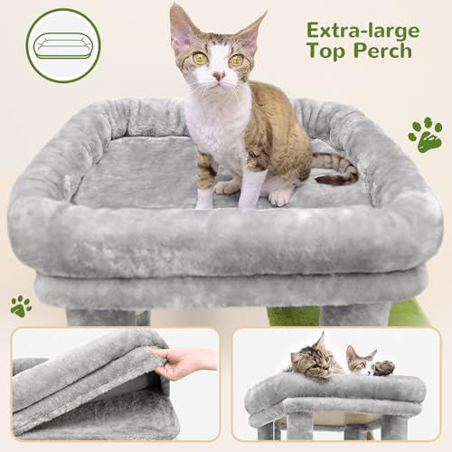 Light Grey Heavy Duty Cat Tower with Scratching Post J936999