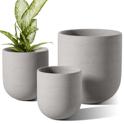 White Ceramic Plant Pots Set of 3 I223