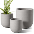 White Ceramic Plant Pots Set of 3 I223