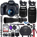 DSLR Camera with 18-55mm Lens, 75-300mm Lens, 420-800mm Telephoto Zoom Lens, 32GB Memory, Filters, Tripod O4741