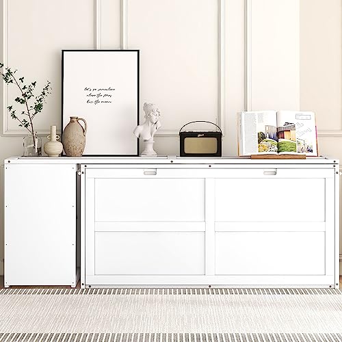 White Wood Queen Size Murphy Bed with Desk D7306