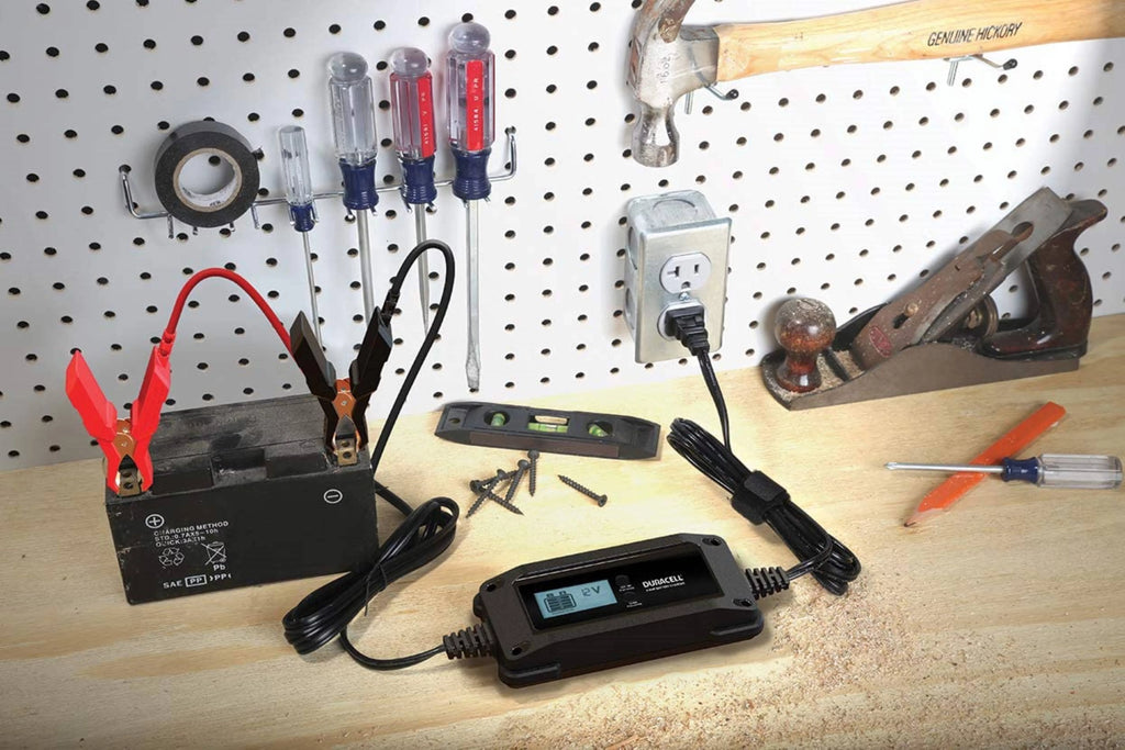 4 Amp Battery Charger Maintainer with LCD Display for 6V, 12V, Lithium Ion Battery C394632