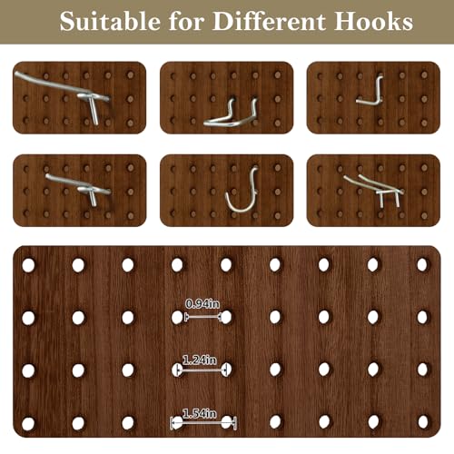 5.6Ft Wooden Pegboard Room Divider N24164