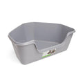Grey High-Back Corner Litter Box E296