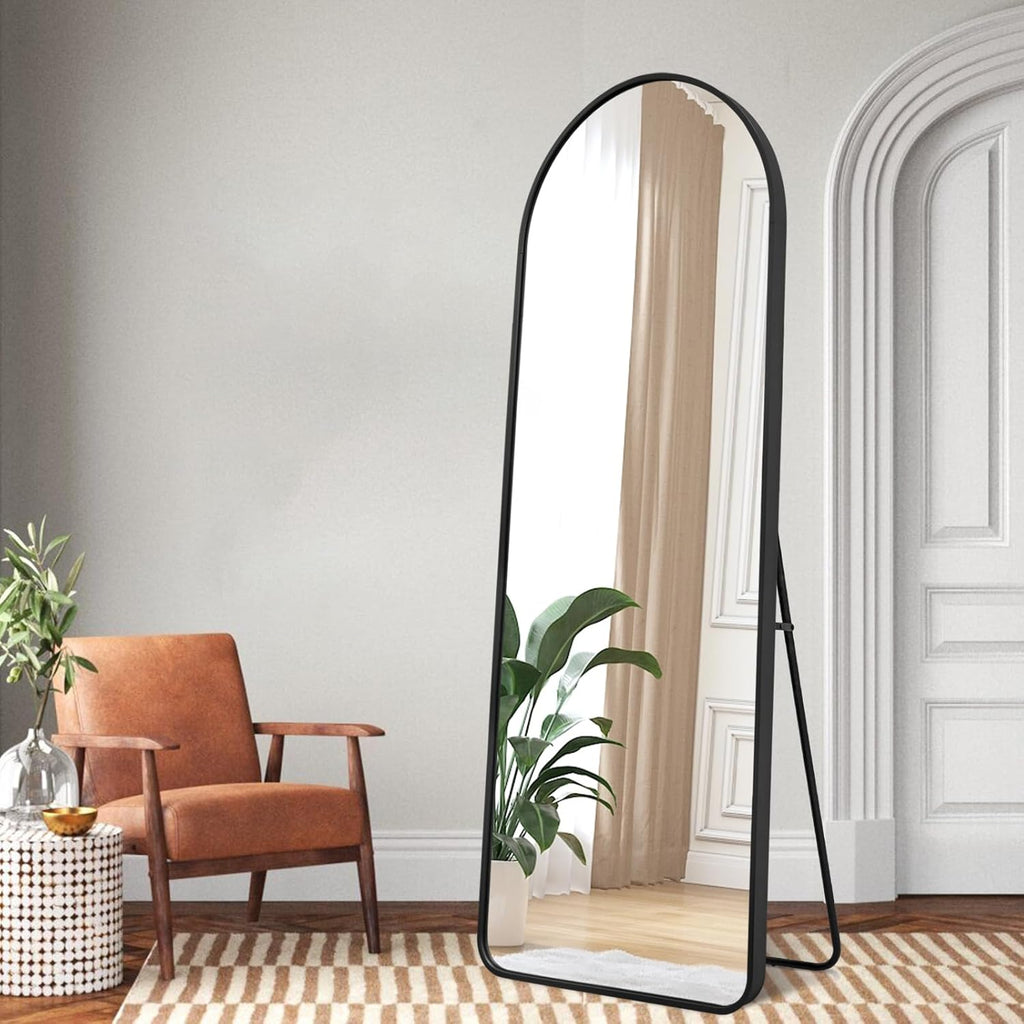 Black Arched Full Length Floor Mirror T85674