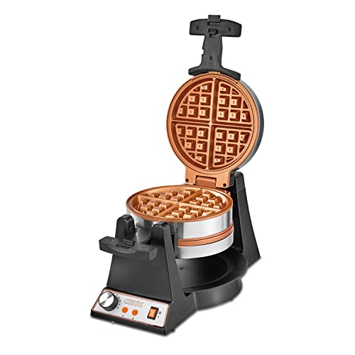 Double Rotating Belgian Waffle Maker with Nonstick Copper Plates Q9275