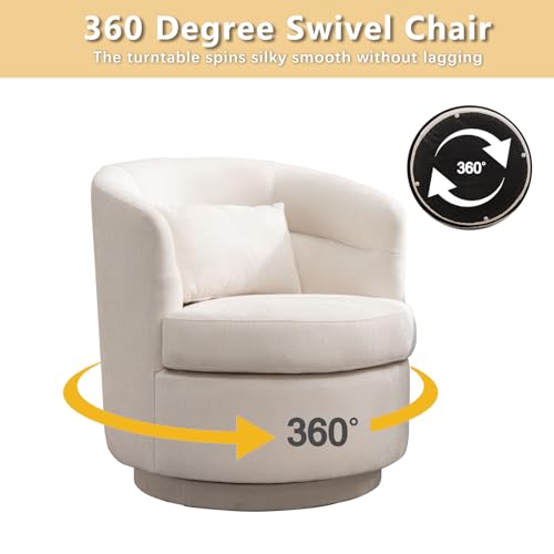 Grey Swivel Barrel Chair with Pillow G6965