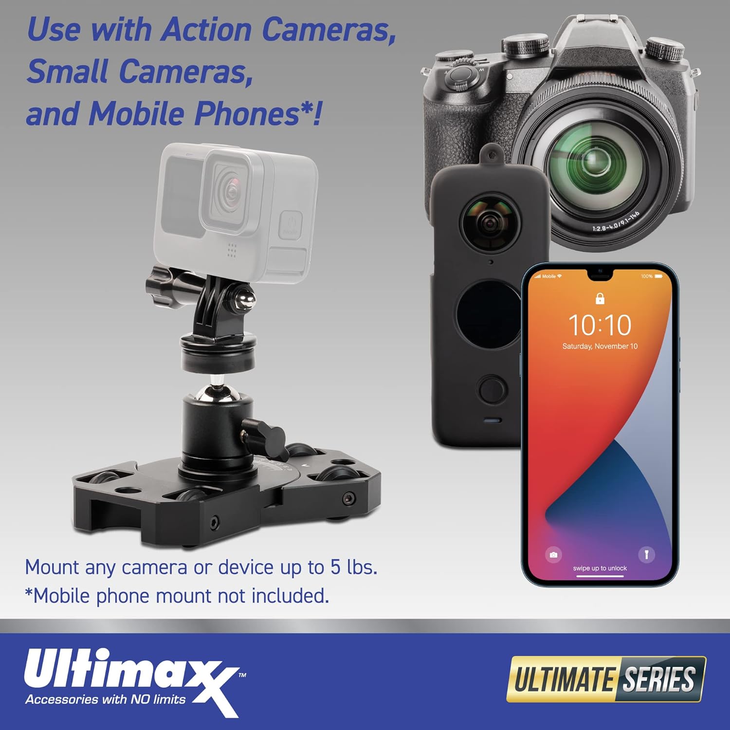 64GB Micro Extreme Memory Card, Portable Mini Metal Camera Dolly, Replacement Battery (1720 mAh), Dual Battery Pack Charger (17pc Bundle) S1373