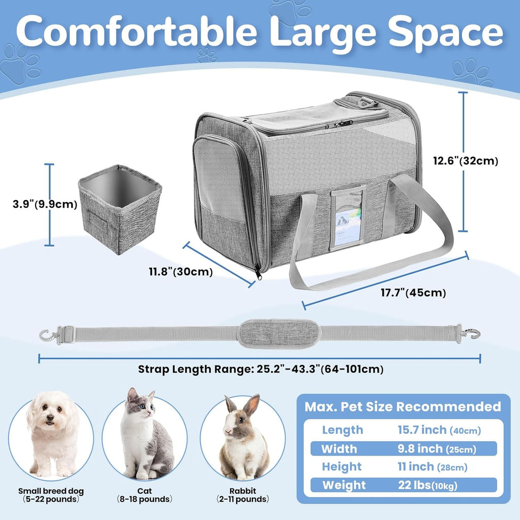 Gray Soft Sided Cat Carrier F208902