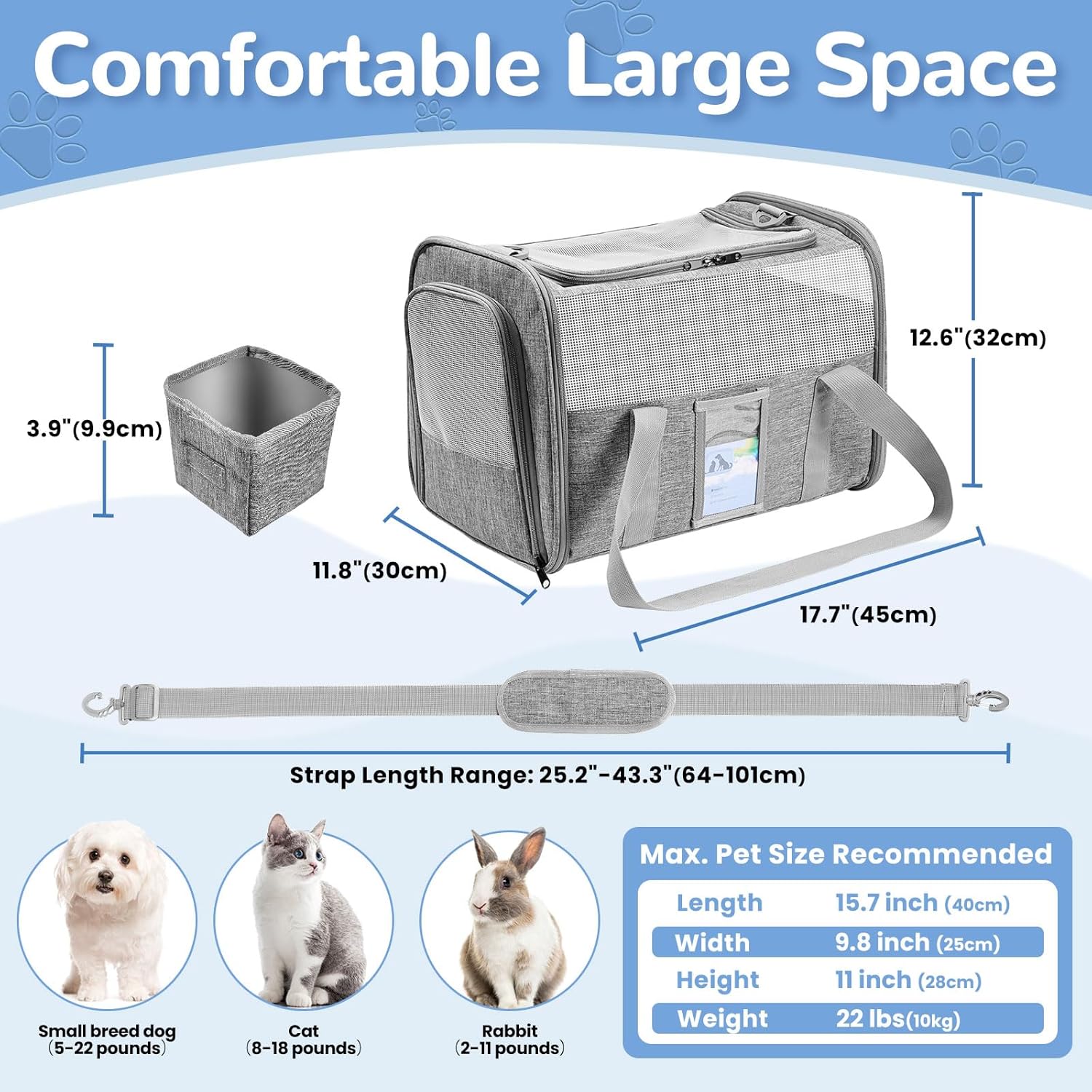 Gray Soft Sided Cat Carrier F208902