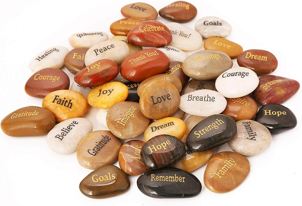 50PCS Inspirational Stones, 2"-3" each D259