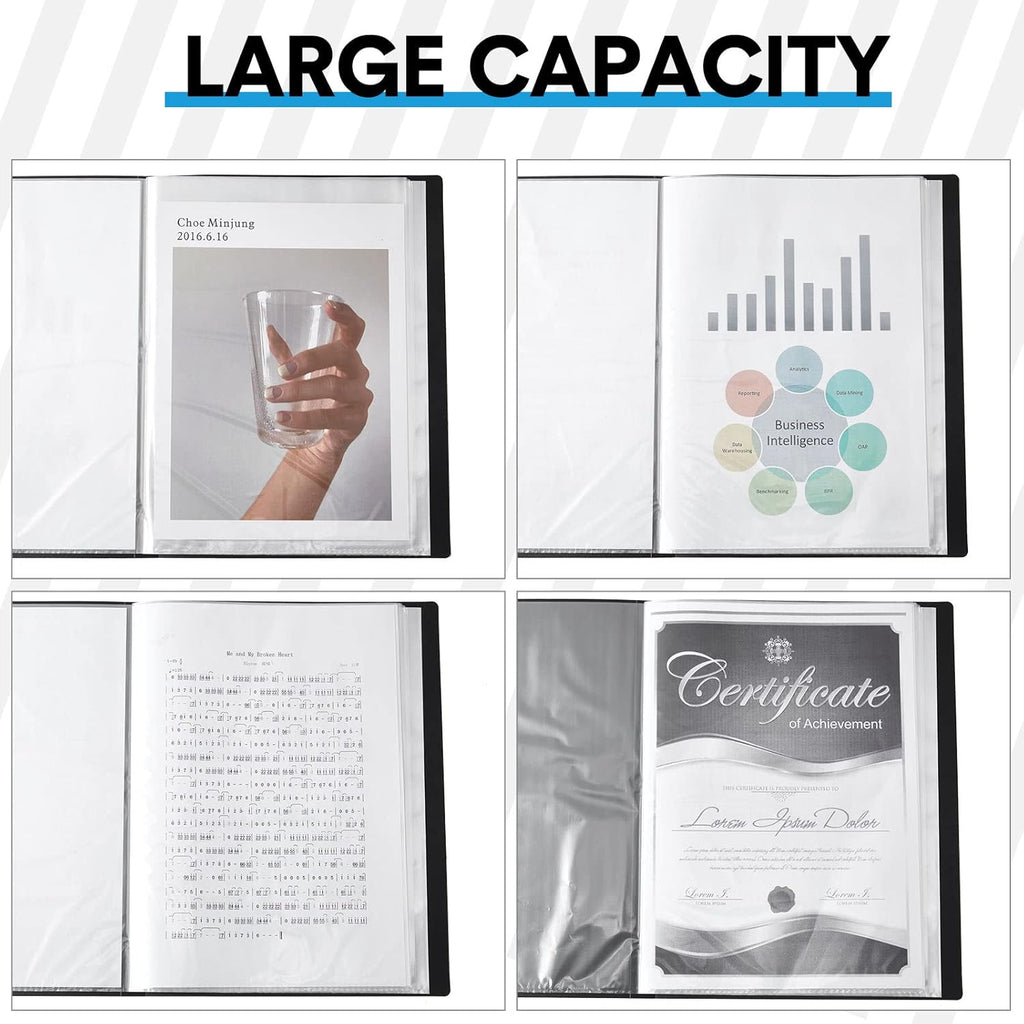 24 Pcs Black 30 Pocket Art Portfolio Binder P9842
