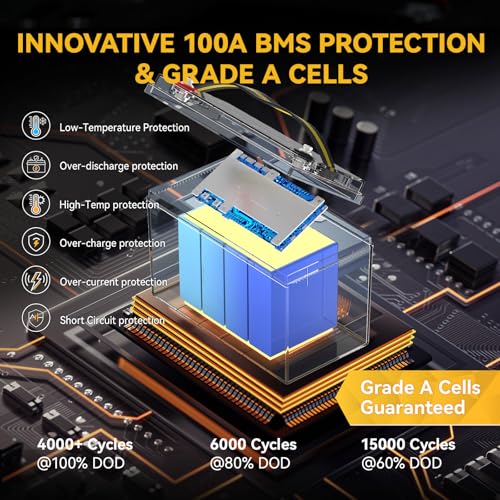 12.8V 100Ah LiFePO4 Battery with 100A BMS A844134