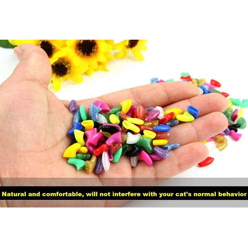 Cat Nail Caps with Glue and Applicators Medium V1659