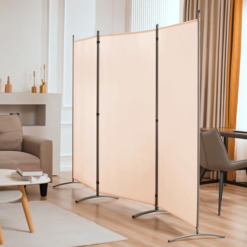 3 Panel Folding Fabric Room Divider, 102" W x 71" H (Black) R846772