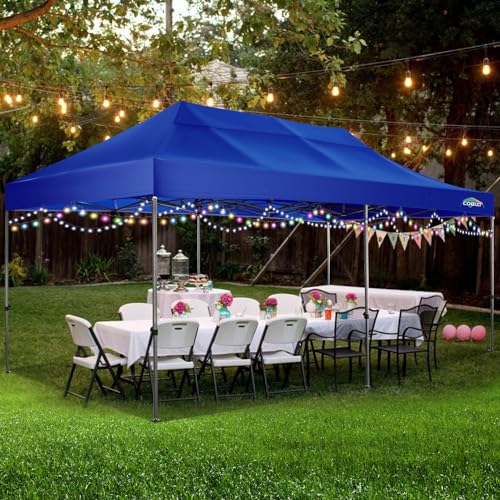 10x20 Heavy Duty Pop up Canopy Tent with 6 sidewalls White D595878