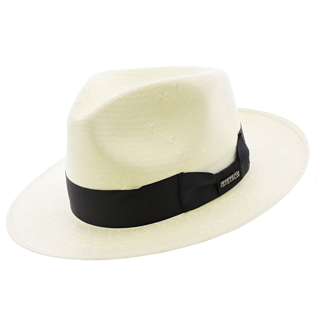 Natural Straw Shantung Fedora Hat H70617