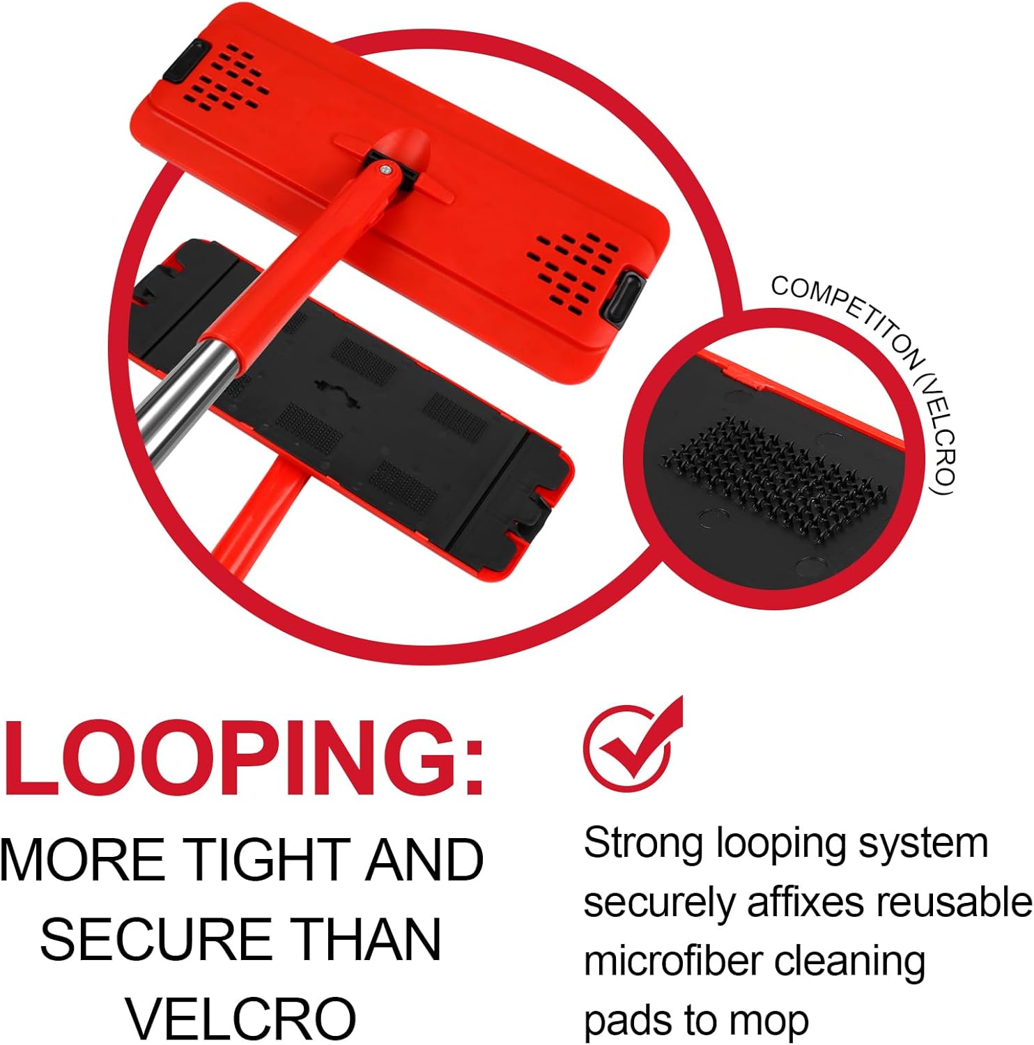 Mop and Bucket with Wringer Set, Stainless-Steel Handle, 3 Washable Microfiber Pads A8820